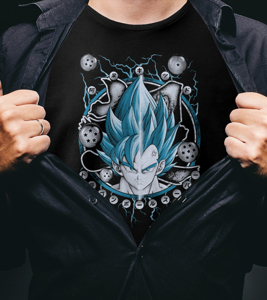 Goku X Vegeta Super Saiyan Blue Dragon Ball Z Kai Kenji T-Shirt