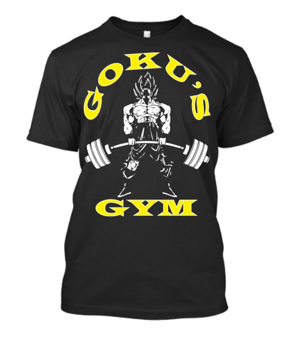 Goku's Gym Deadlift White And Yellow Power Lifting T-Shirt