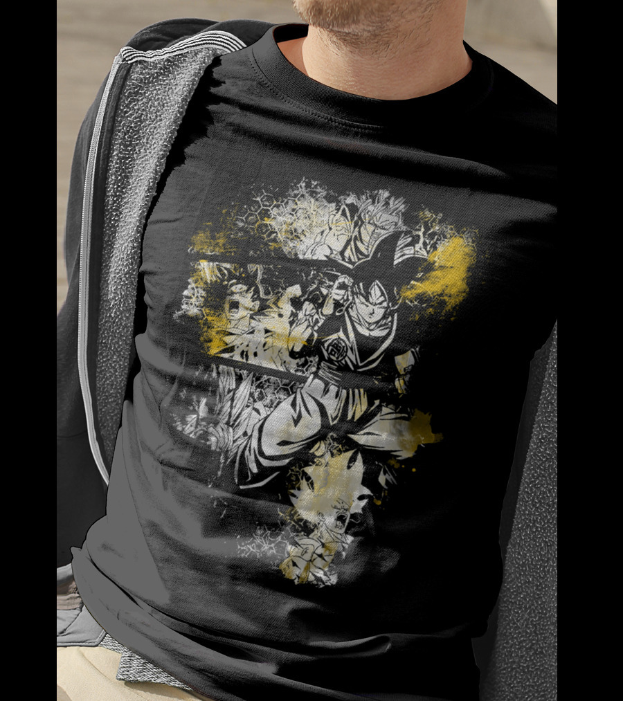 Grunge Instinct Goku Super Saiyan Yellow And Black Elements T-Shirt