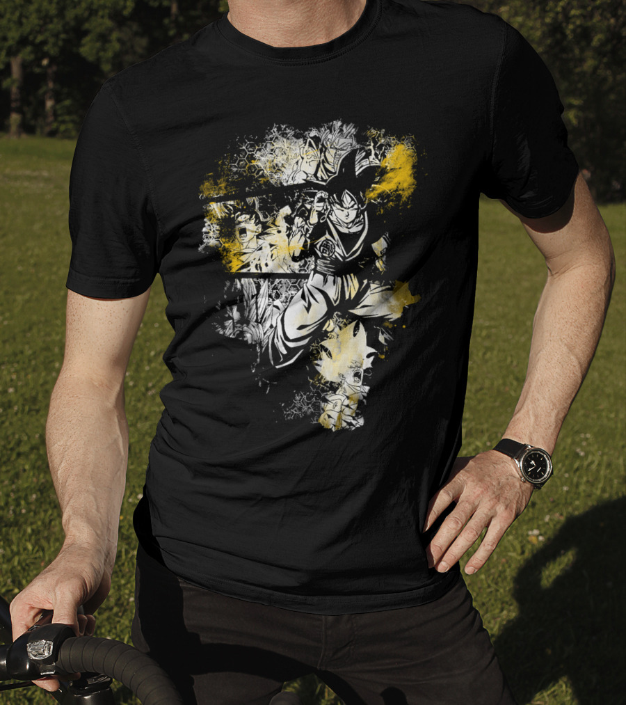 Grunge Instinct Goku Super Saiyan Yellow And Black Elements T-Shirt