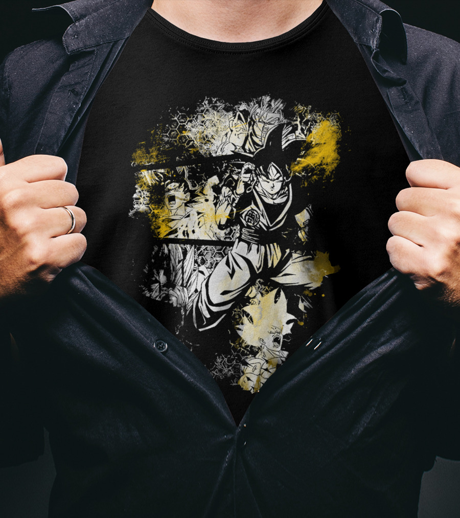Grunge Instinct Goku Super Saiyan Yellow And Black Elements T-Shirt