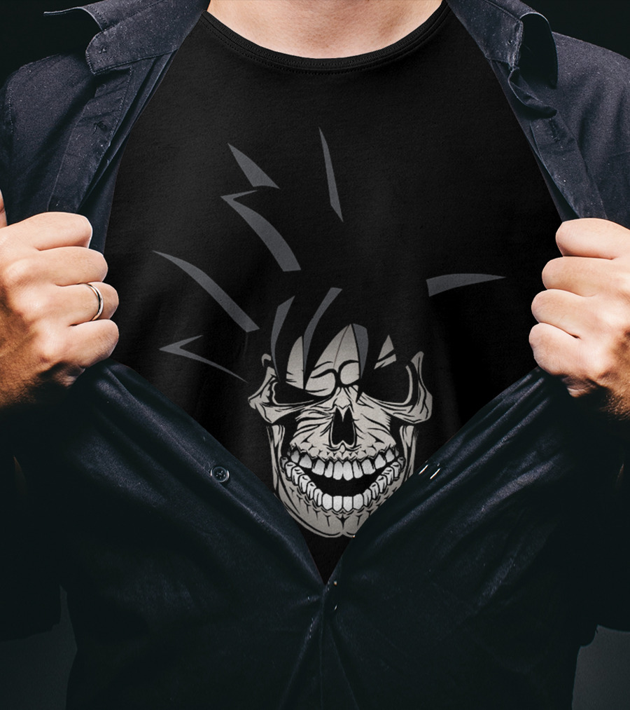 Krazy Saiyan Skull With Spiked Hair T-Shirt