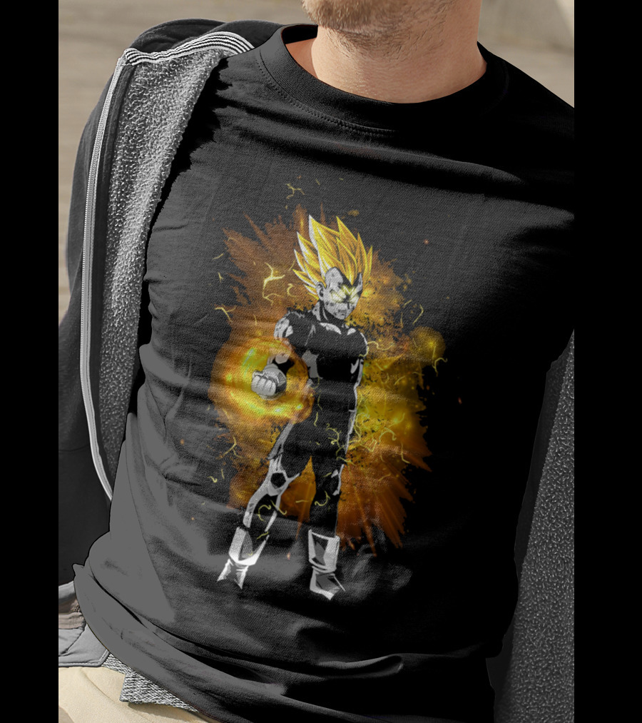 Majin Vegeta Ultimate Sacrifice Fiery Aura Power Stance T-Shirt