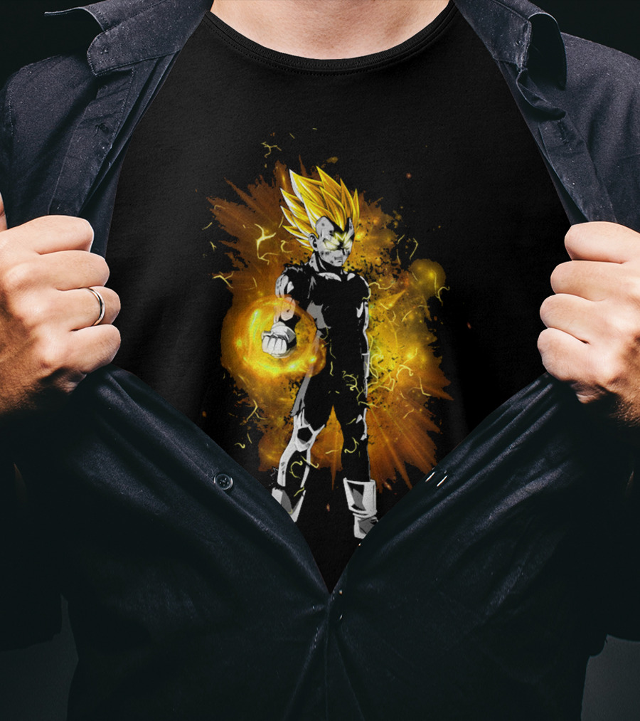 Majin Vegeta Ultimate Sacrifice Fiery Aura Power Stance T-Shirt