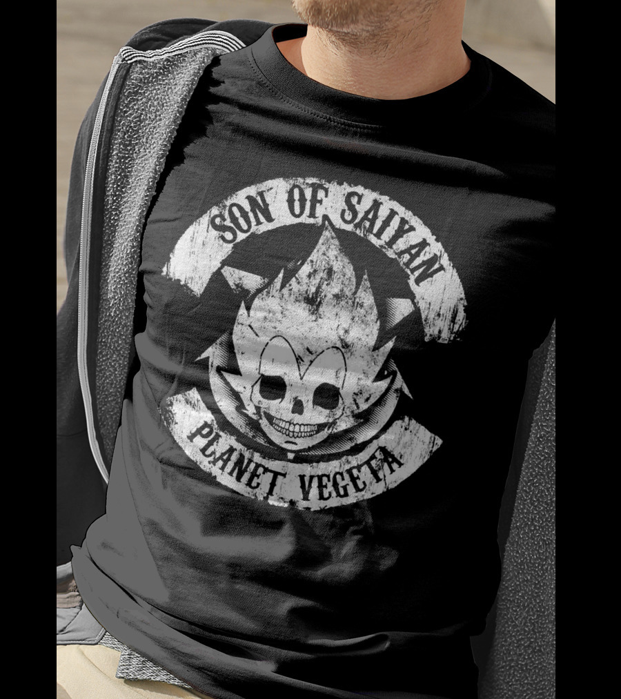 Son Of Saiyan Planet Vegeta Skull Emblem T-Shirt