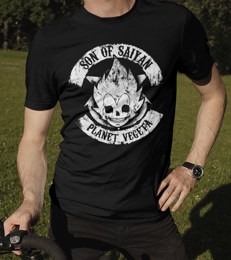 Son Of Saiyan Planet Vegeta Skull Emblem T-Shirt