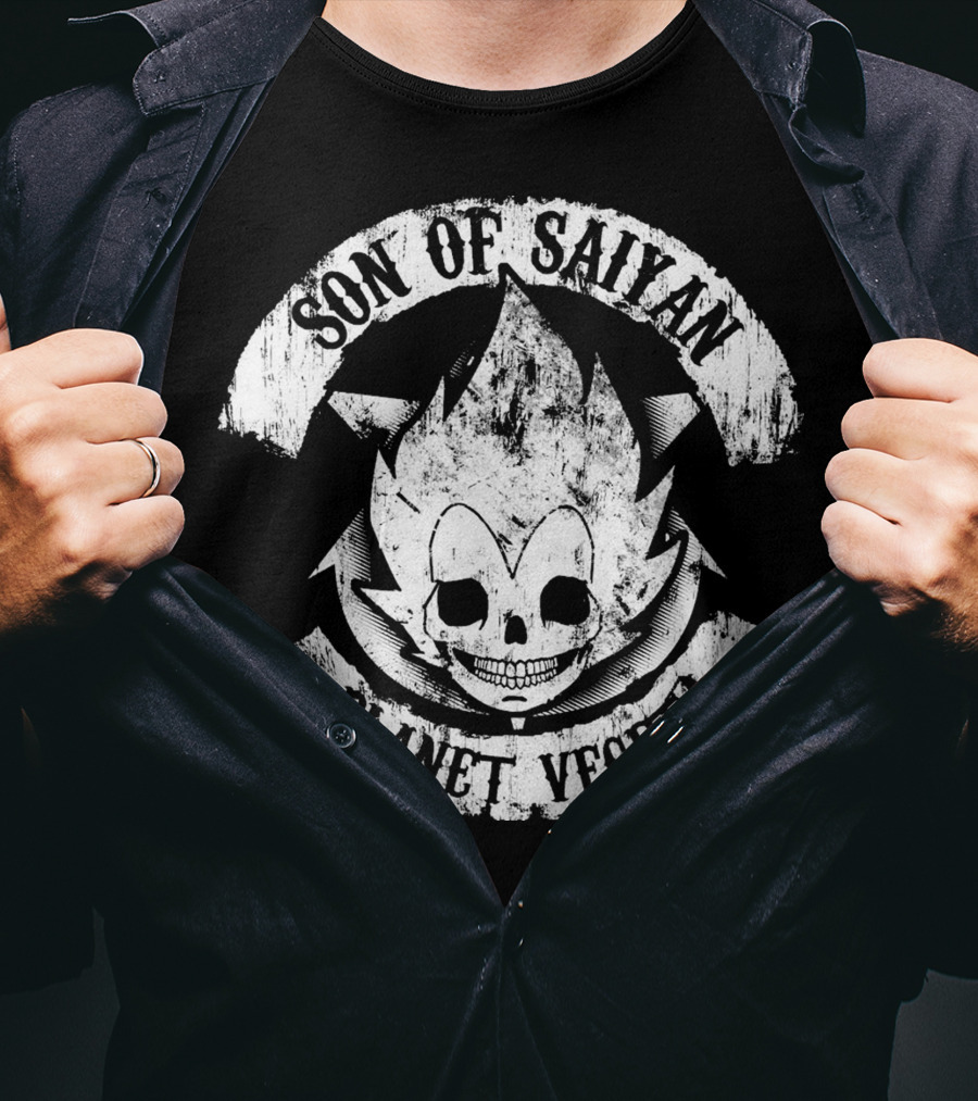 Son Of Saiyan Planet Vegeta Skull Emblem T-Shirt