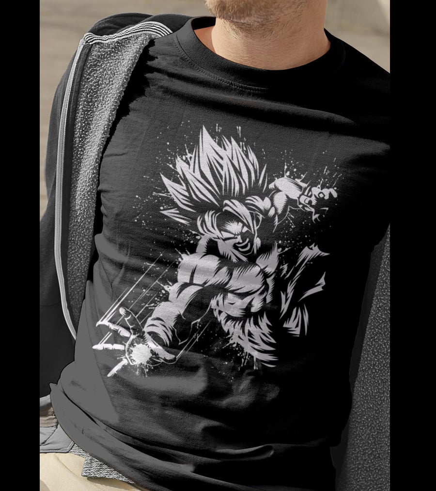 Super Saiyan Power Burst Action Attack T-Shirt