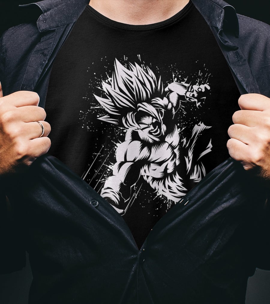 Super Saiyan Power Burst Action Attack T-Shirt