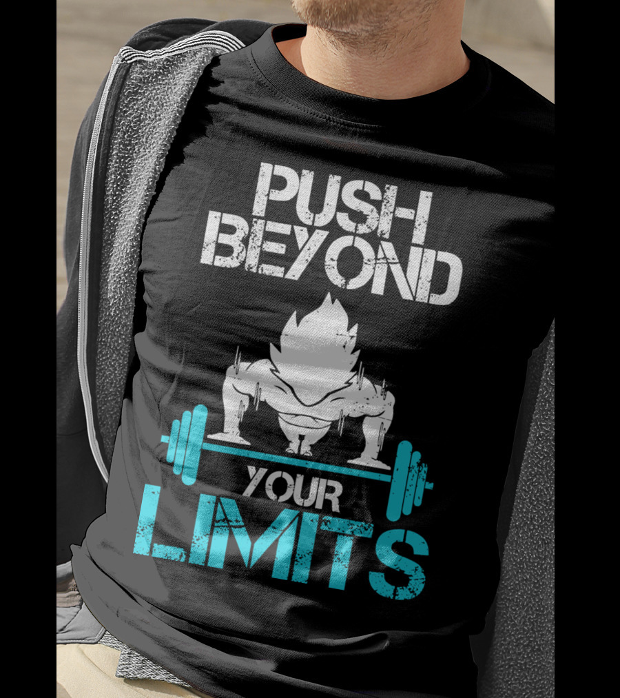 Push Beyond Your Limits Super Saiyan Goku Bench Press Power T-Shirt