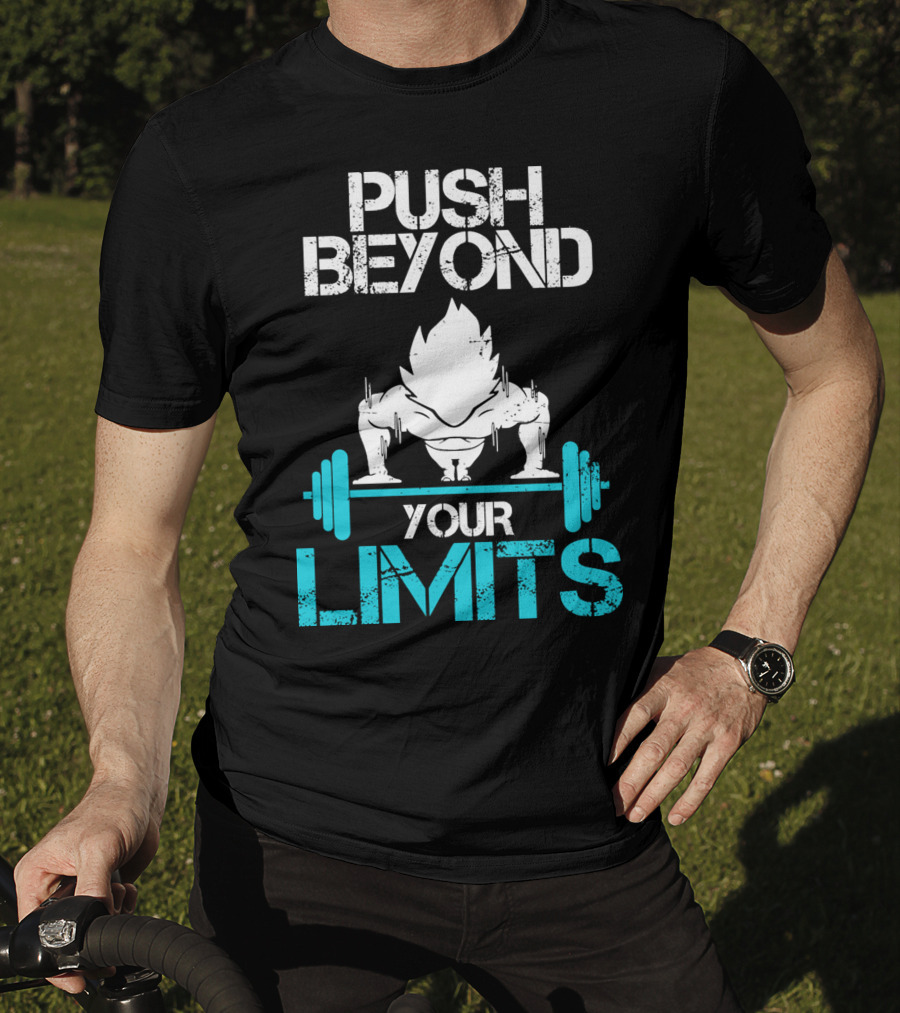 Push Beyond Your Limits Super Saiyan Goku Bench Press Power T-Shirt