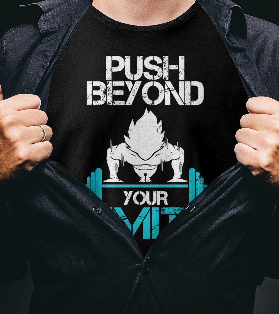 Push Beyond Your Limits Super Saiyan Goku Bench Press Power T-Shirt