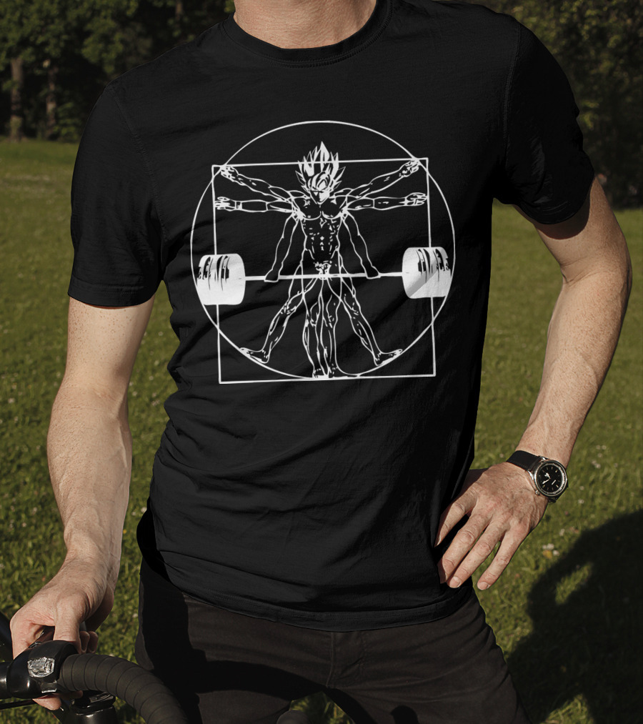 Vitruvian Saiyan Barbell Power Fusion Concept T-Shirt