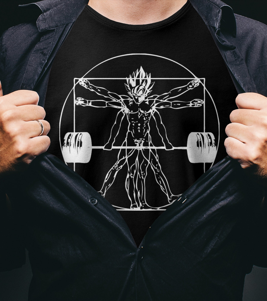 Vitruvian Saiyan Barbell Power Fusion Concept T-Shirt