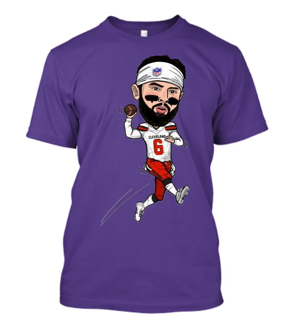 Baker Mayfield Cleveland Browns Football Cartoon Player Number 6 T-Shirt