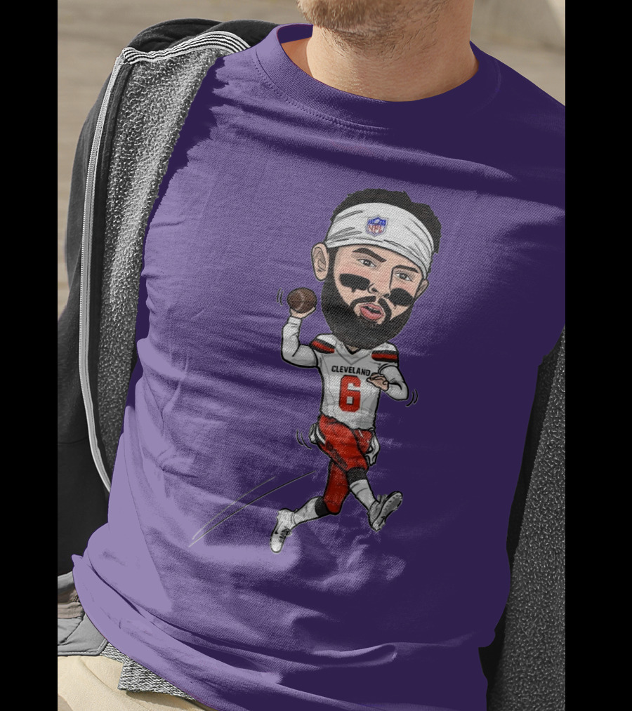 Baker Mayfield Cleveland Browns Football Cartoon Player Number 6 T-Shirt