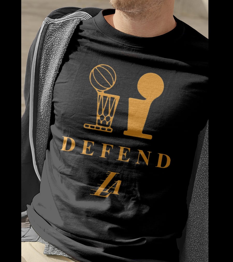 Lebron Lakers LA Defend Trophy Basketball T-Shirt