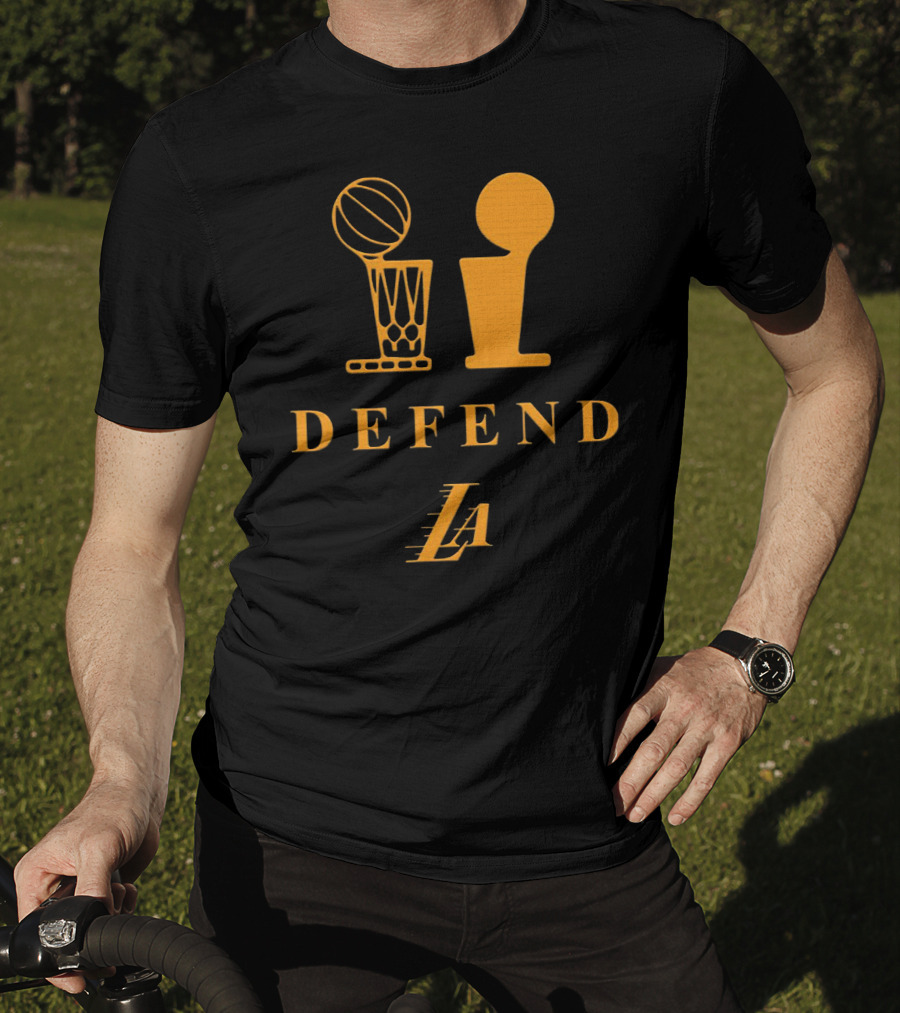 Lebron Lakers LA Defend Trophy Basketball T-Shirt