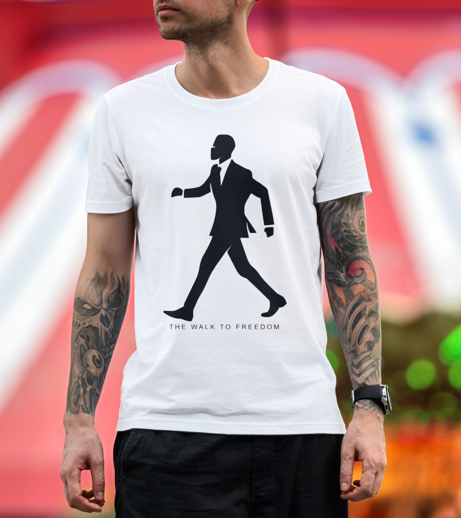 The Walk To Freedom Silhouette Figure in Motion T-Shirt