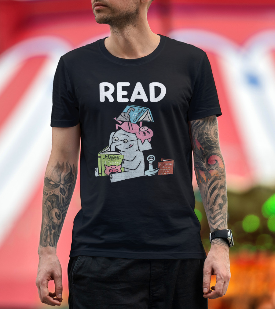 READ Make Friends Pigs Piggie Elephant Pigeons Trix Willems T-Shirt