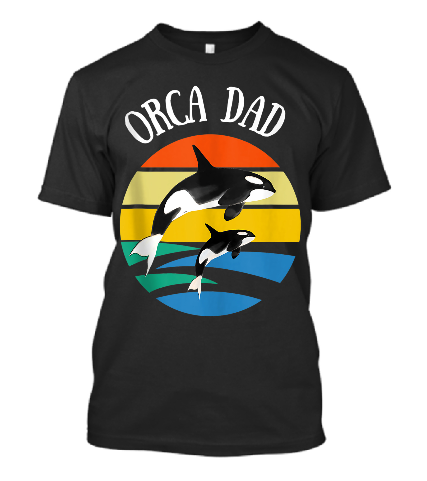 Orca Dad Vintage Sunset 80s T-Shirt