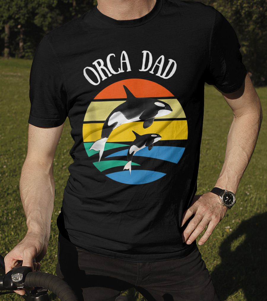 Orca Dad Vintage Sunset 80s T-Shirt