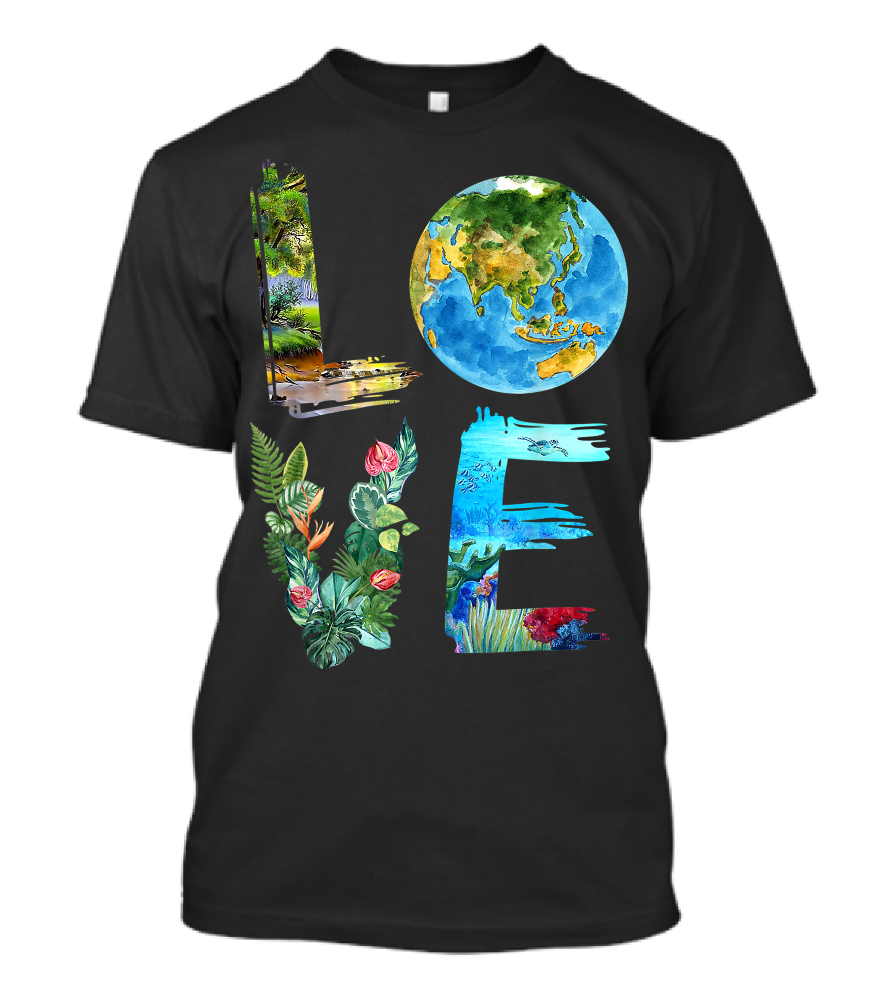 Love The Earth Kids Teacher Earth Day Everyday Environment Nature-Inspired Earth Elements T-Shirt