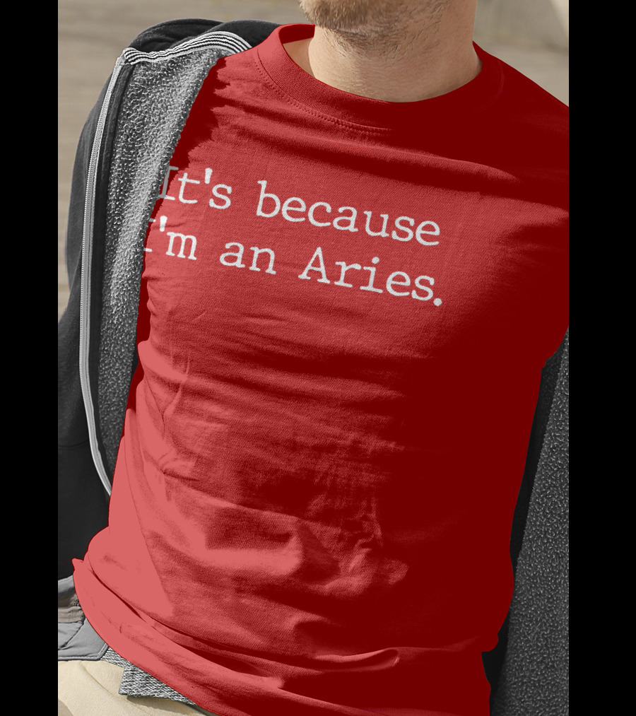 It's Because I'm An Aries Horoscope Gifts Women Girls Men Zodiac Sign Astrology T-Shirt