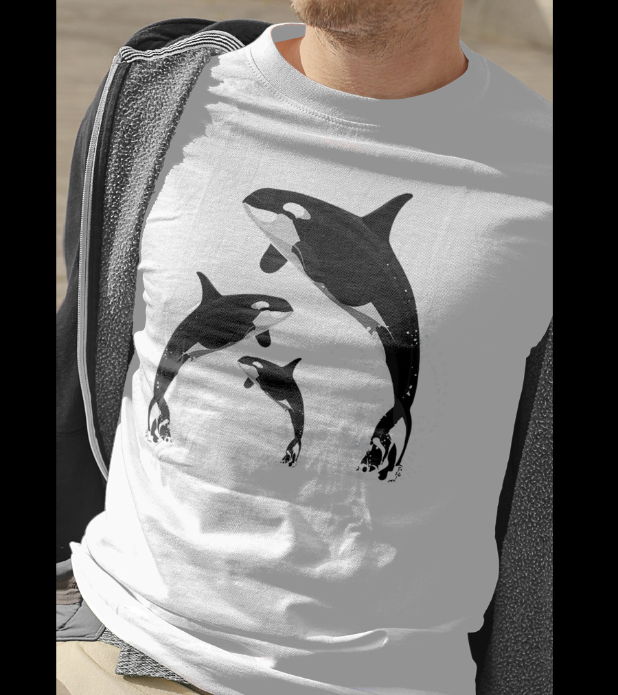 Killer Whale Jumping Orca Splash Trio T-Shirt