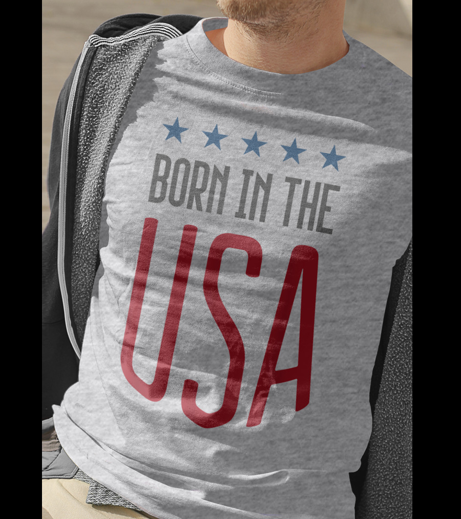 Born In The USA Patriotic Stars Banner T-Shirt