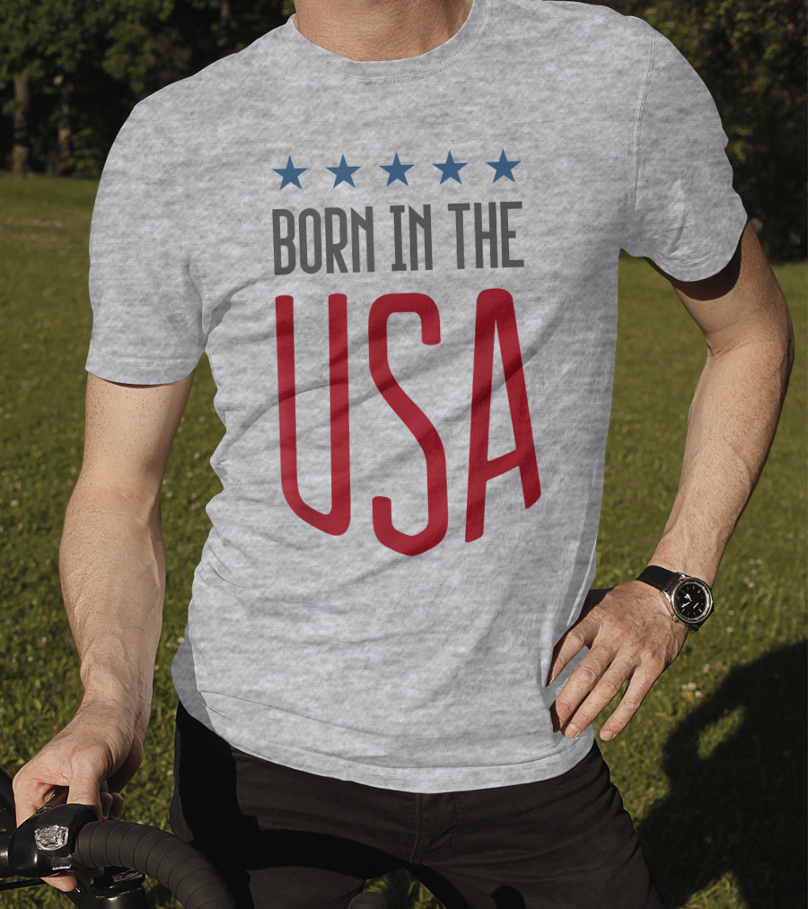 Born In The USA Patriotic Stars Banner T-Shirt