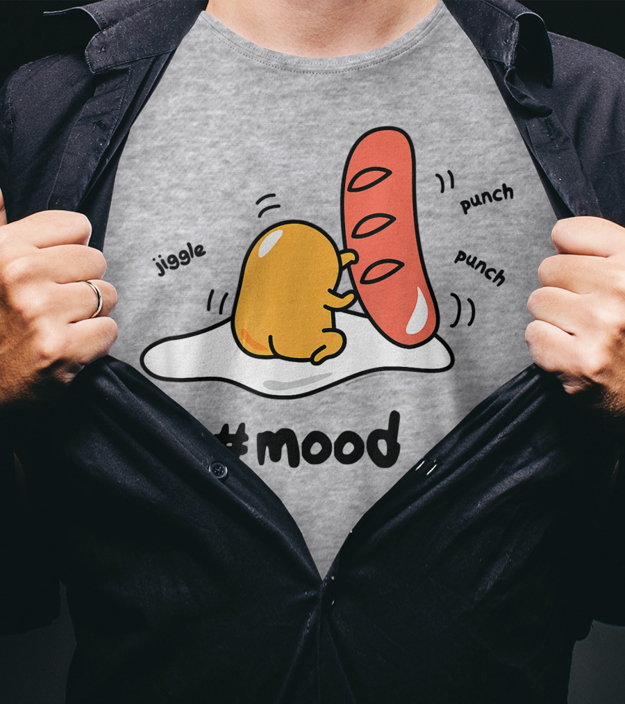 Gudetama Jiggle Punch Punch Hot Dog #Mood T-Shirt