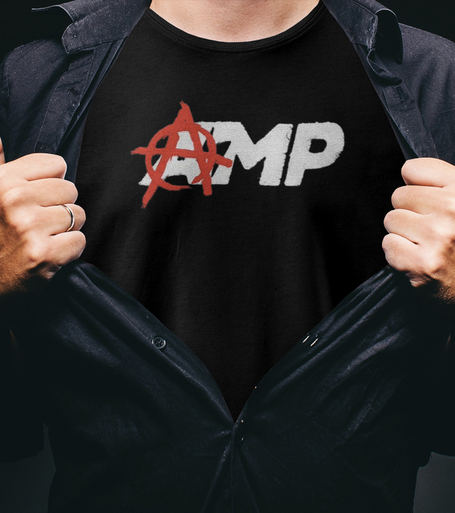 Anarchy Symbol With AMP Text T-Shirt
