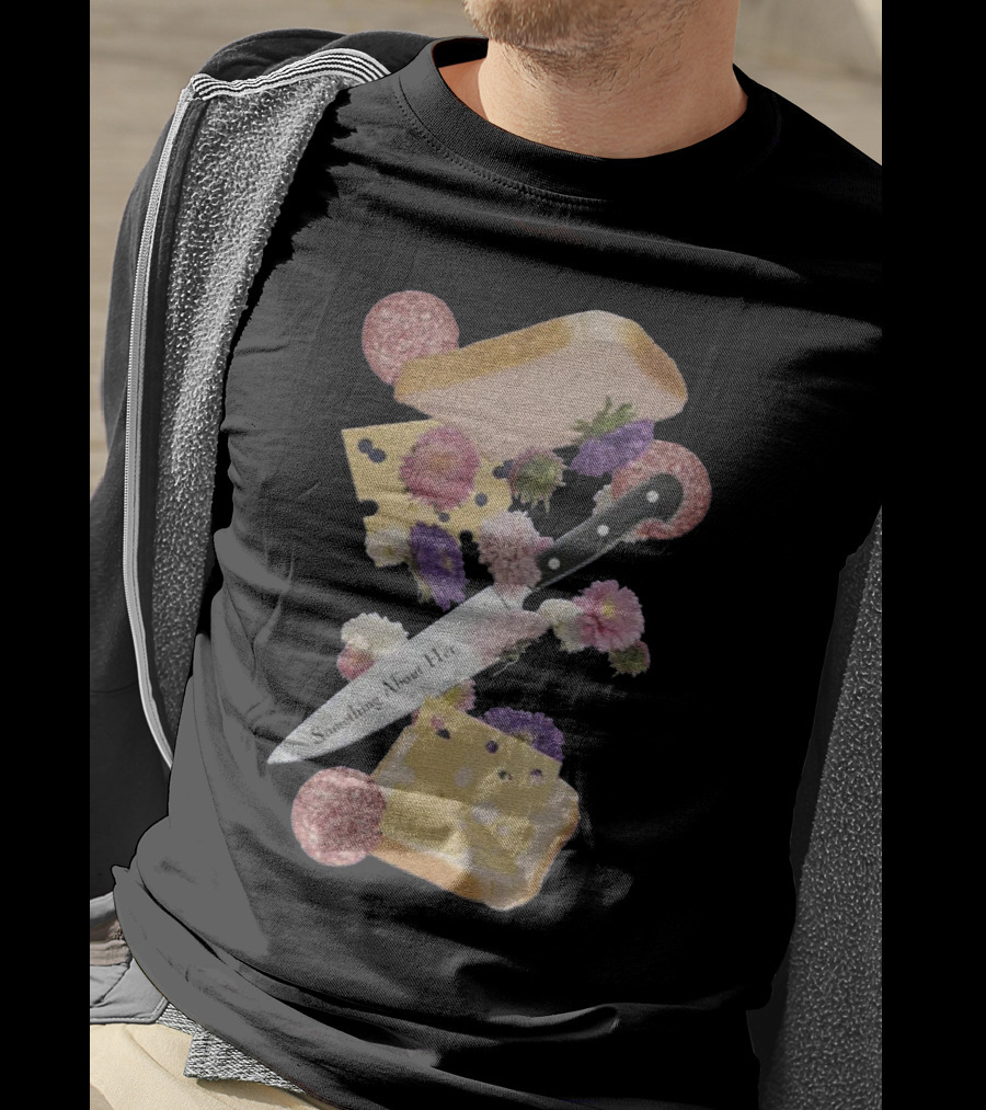 Something About Her Floral Cheese And Bread T-Shirt