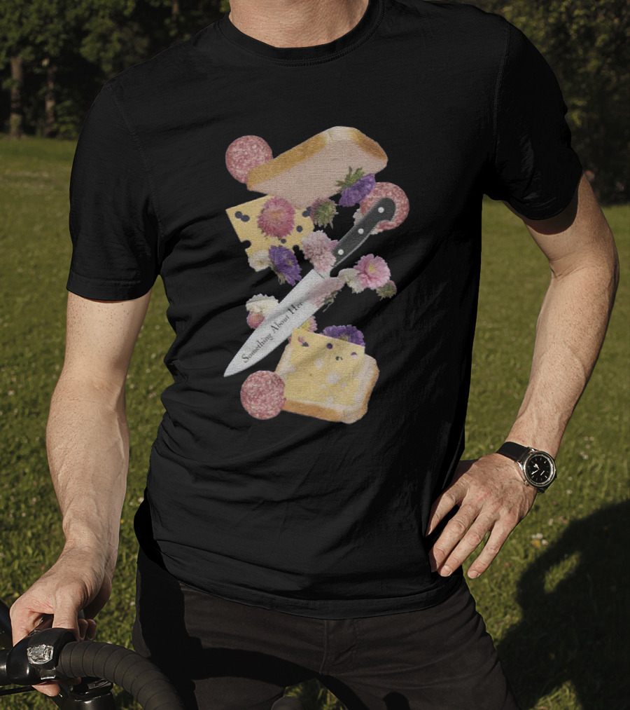 Something About Her Floral Cheese And Bread T-Shirt