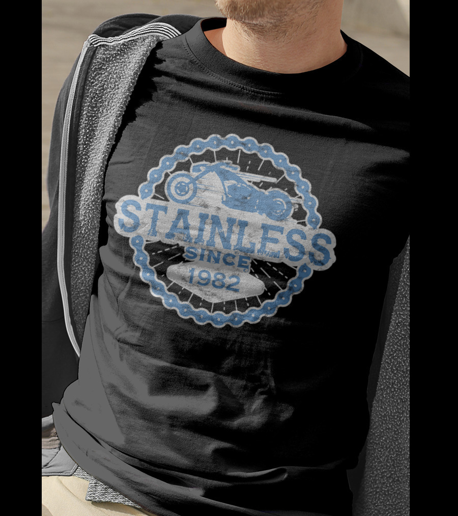Stainless Since 1982 Biker Born Ride Road Man 0003 T-Shirt