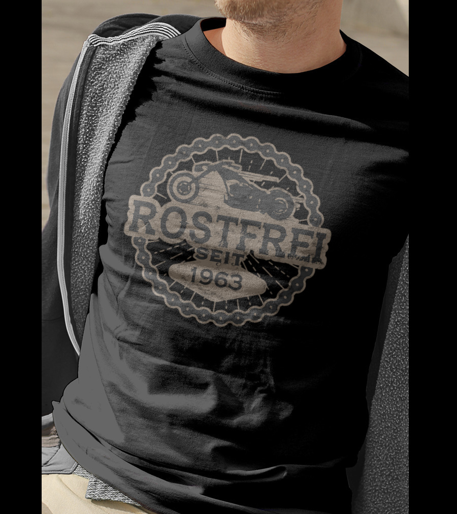 Rostfrei Seit 1963 Born To Ride Biker Oldtimer Motorrad 0058 T-Shirt