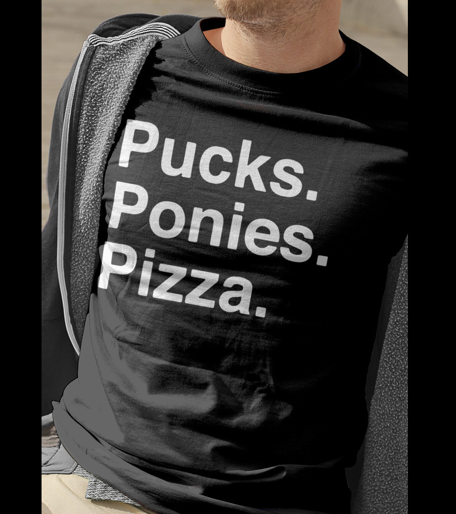 Elio Imbornone Pucks Ponies Pizza Fun T-Shirt
