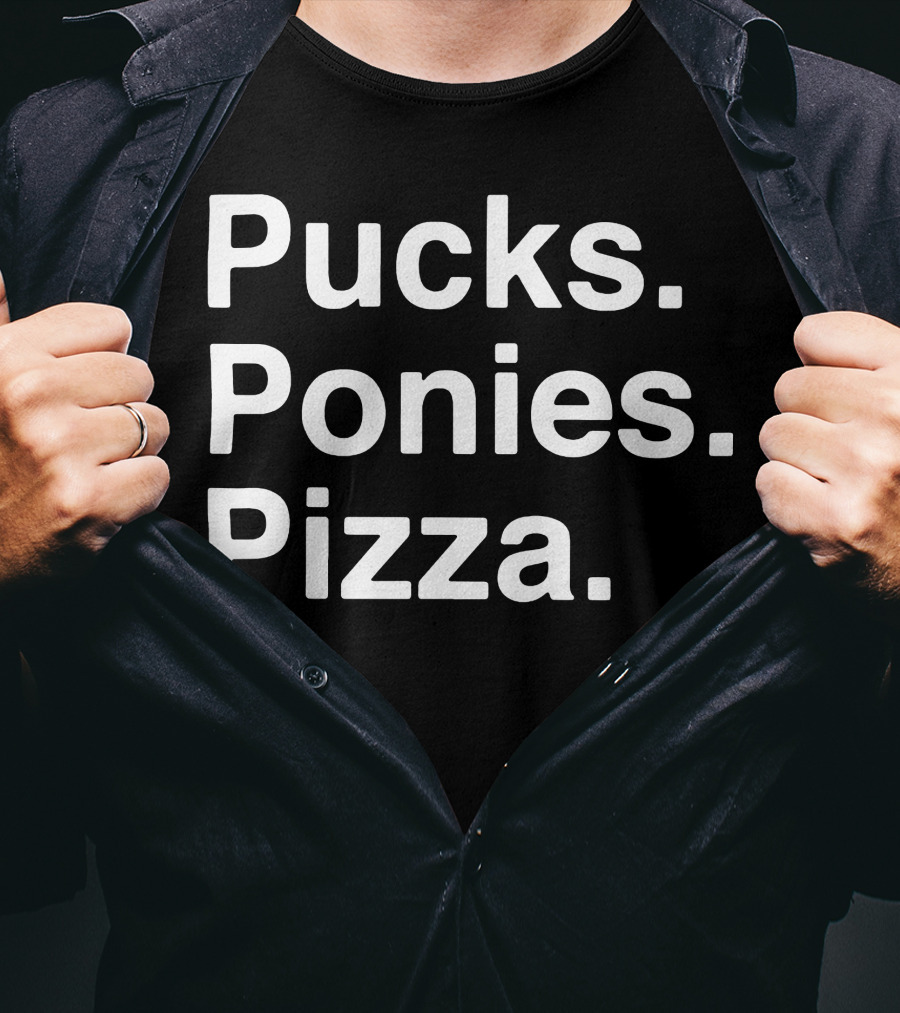 Elio Imbornone Pucks Ponies Pizza Fun T-Shirt