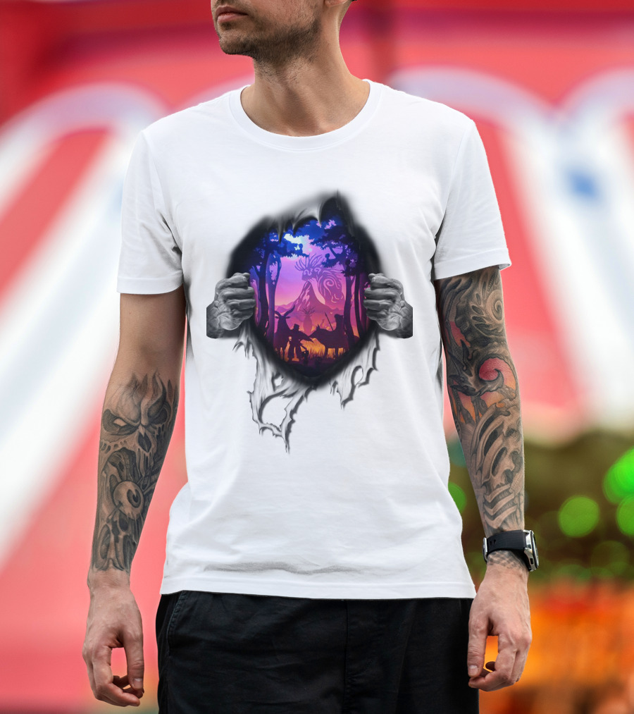 Ghibli Fan Forest Spirit Adventure Scene T-Shirt