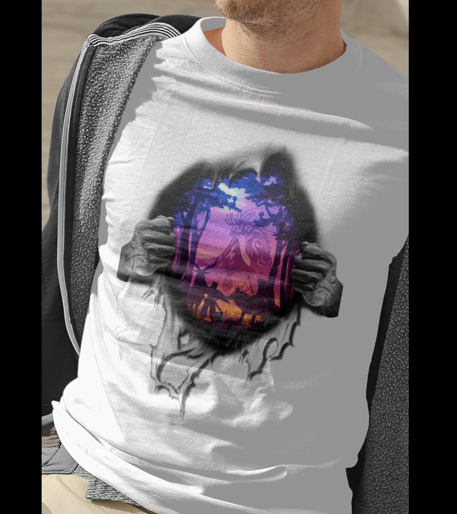 Ghibli Fan Forest Spirit Adventure Scene T-Shirt