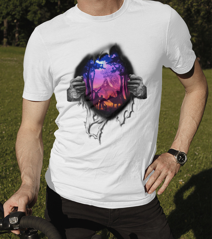 Ghibli Fan Forest Spirit Adventure Scene T-Shirt