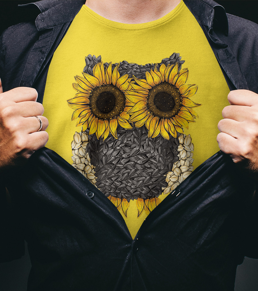 Sunflower Sunflower Owl Owl Sunflower Sunflower T-Shirt