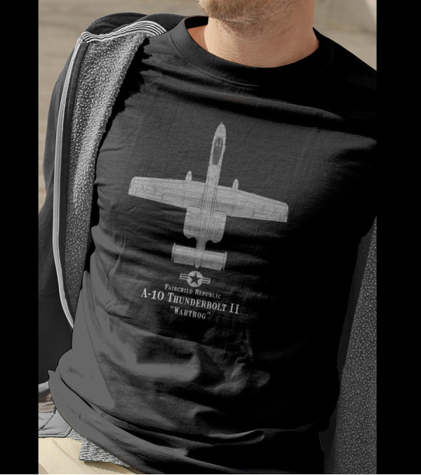 Fairchild Republic A-10 Thunderbolt II Warthog Tech Drawing T-Shirt