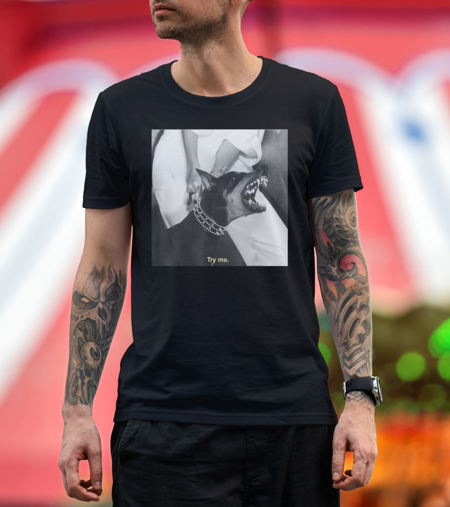 Angry Doberman Try Me Fierce Look T-Shirt