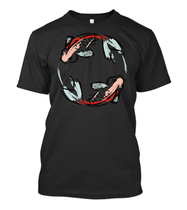 Asian Style Yin Yang Koi Fish Circular Dynamic T-Shirt