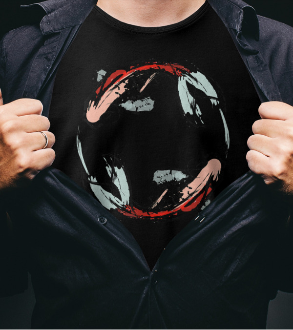 Asian Style Yin Yang Koi Fish Circular Dynamic T-Shirt