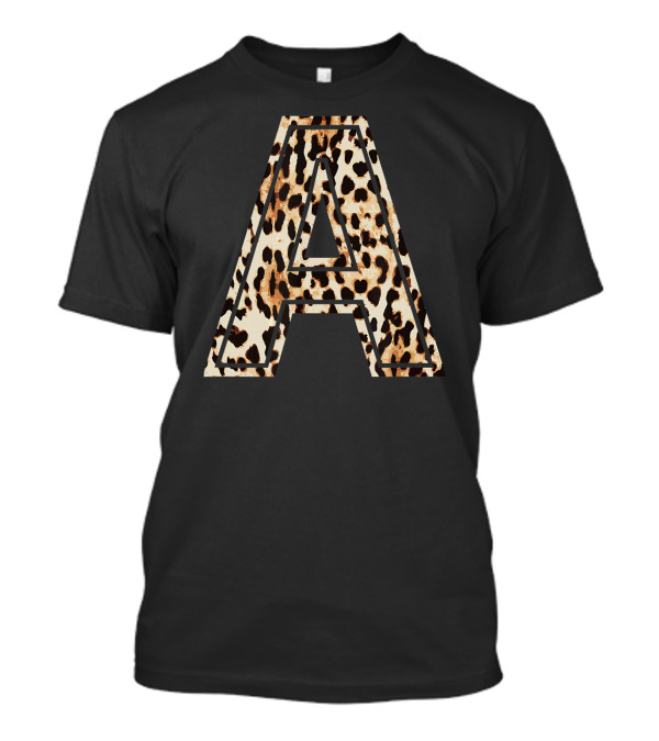 Awesome Leopard Cheetah Letter A Initial Name T-Shirt