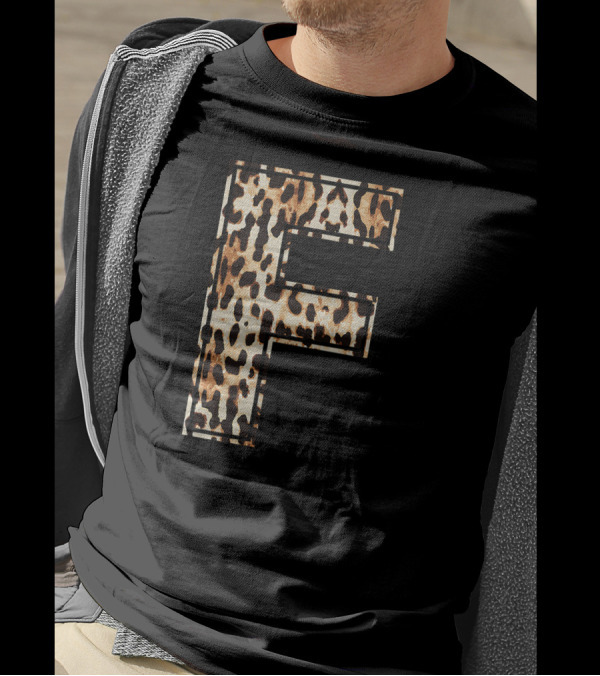 Awesome Leopard Cheetah Initial F T-Shirt