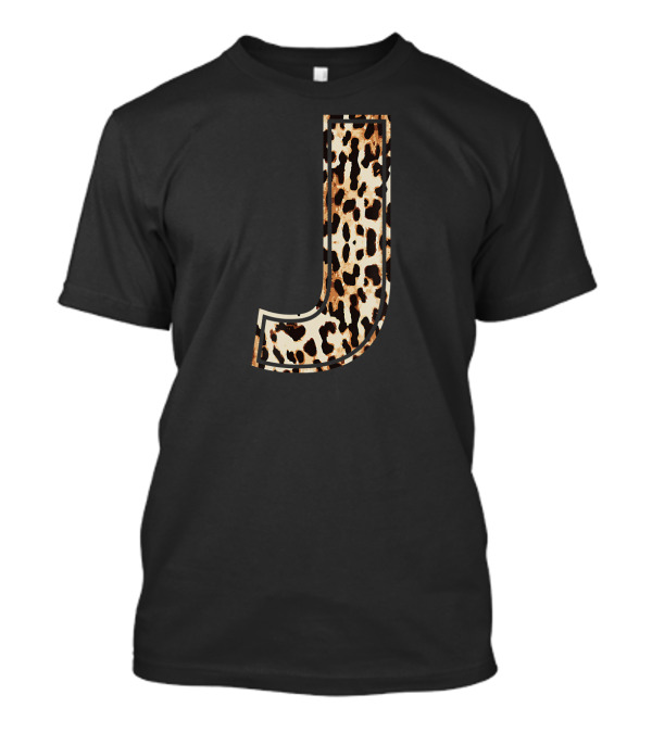 Awesome Leopard Print Letter J Initial Name T-Shirt